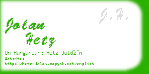 jolan hetz business card